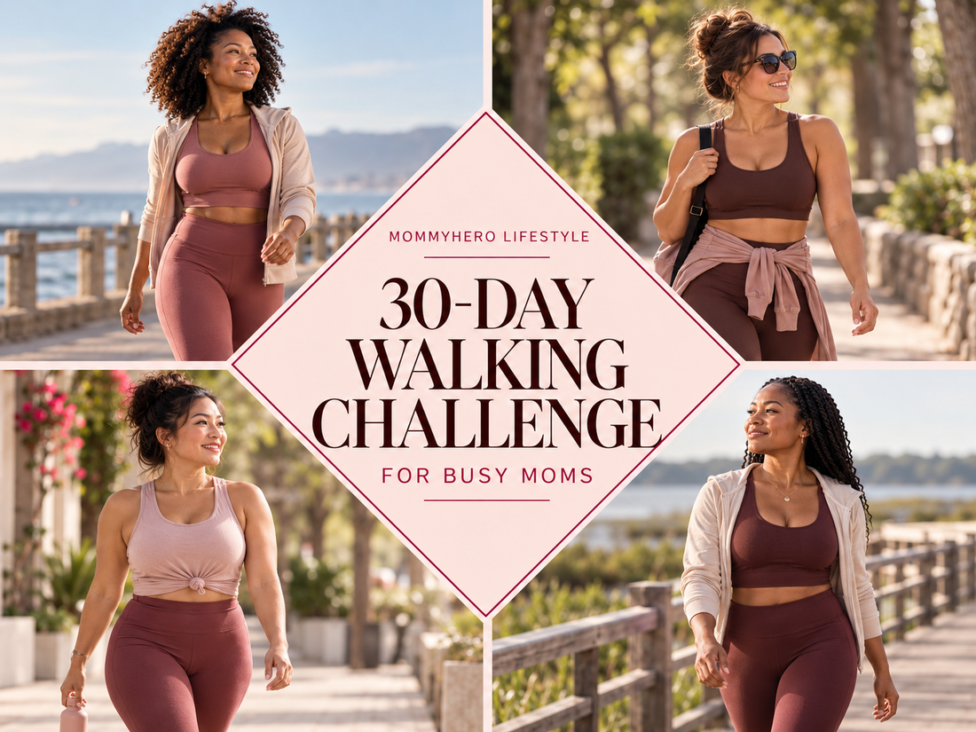 Smiling women walking outdoors for a Mommyhero Lifestyle article about fitting walking into a busy day.